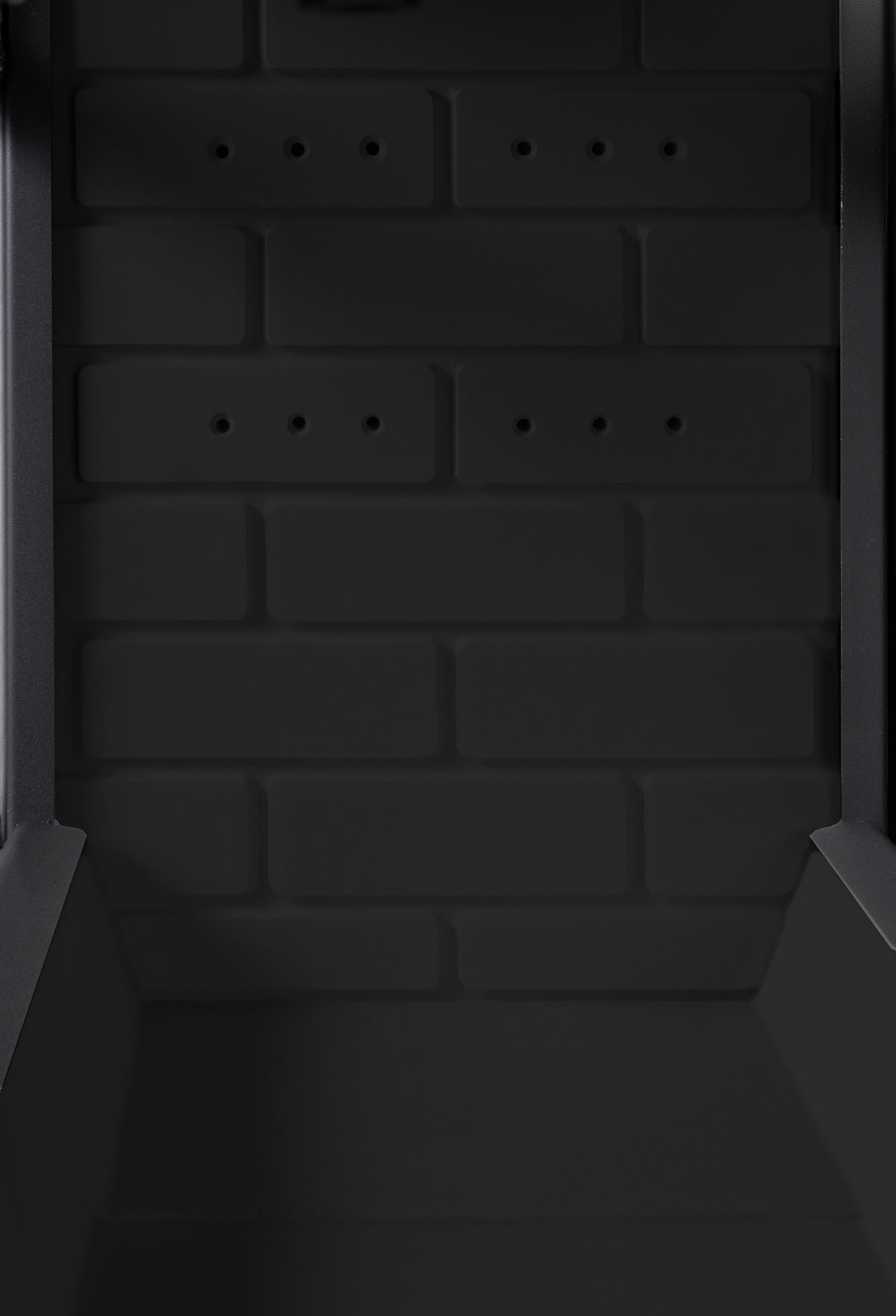 Каминная топка трехсторонняя с подовым горением и черной шамотной футеровкой Экокамин Дельта 700PB