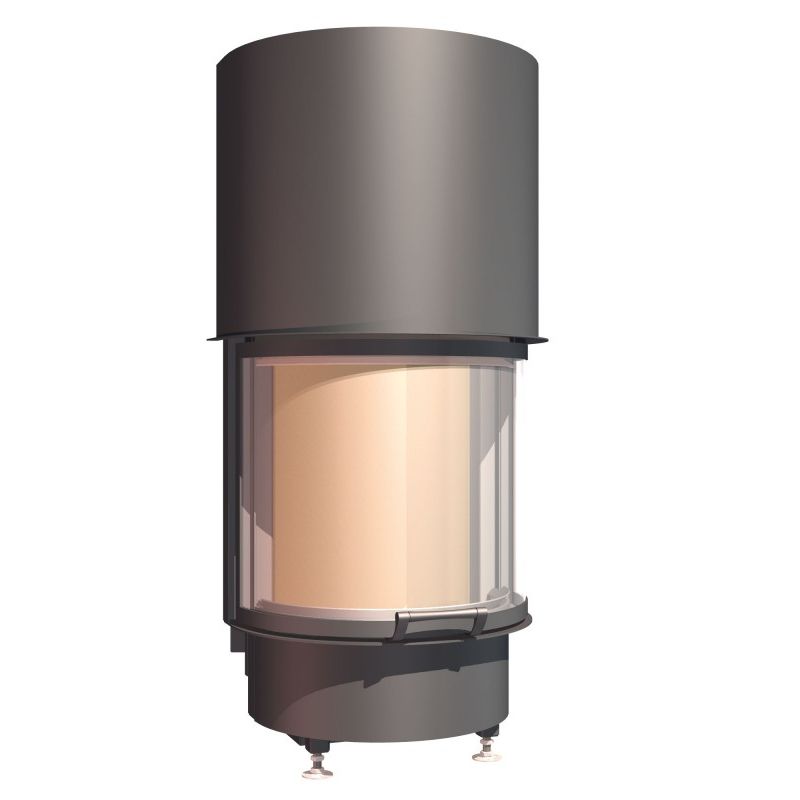 Каминная топка закрытая с панорамным сферическим стеклом и верхним подъемом дверцы Schmid Ronda 6057h