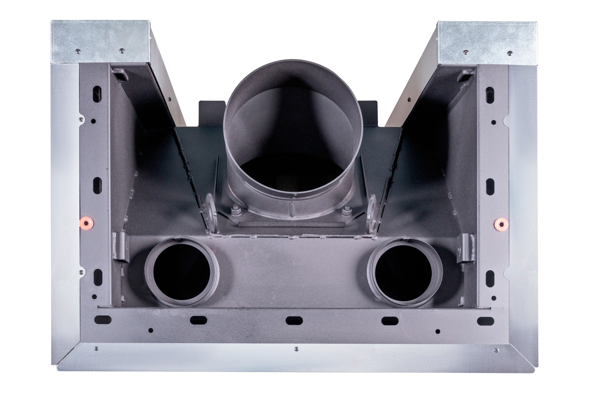 Каминная топка с тремя стеклами и черным шамотом EcoKamin Дельта 800B