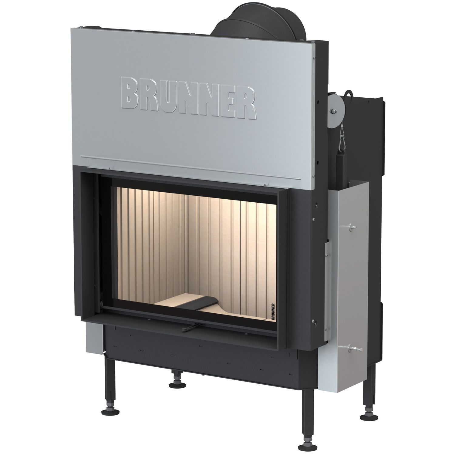 Каминная топка стальная с подъемной дверцей и системой чистого стекла Brunner BKH Flat 42-66 ST