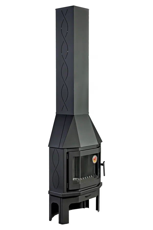 Камин пристенно-угловой компакт черный EcoKamin Мюнхен PKN174К