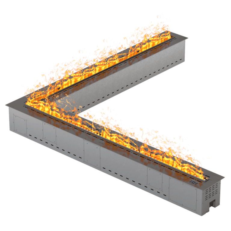 Паровой угловой камин Airtone VEPO ANGLE 2000X2000 графит-сатин