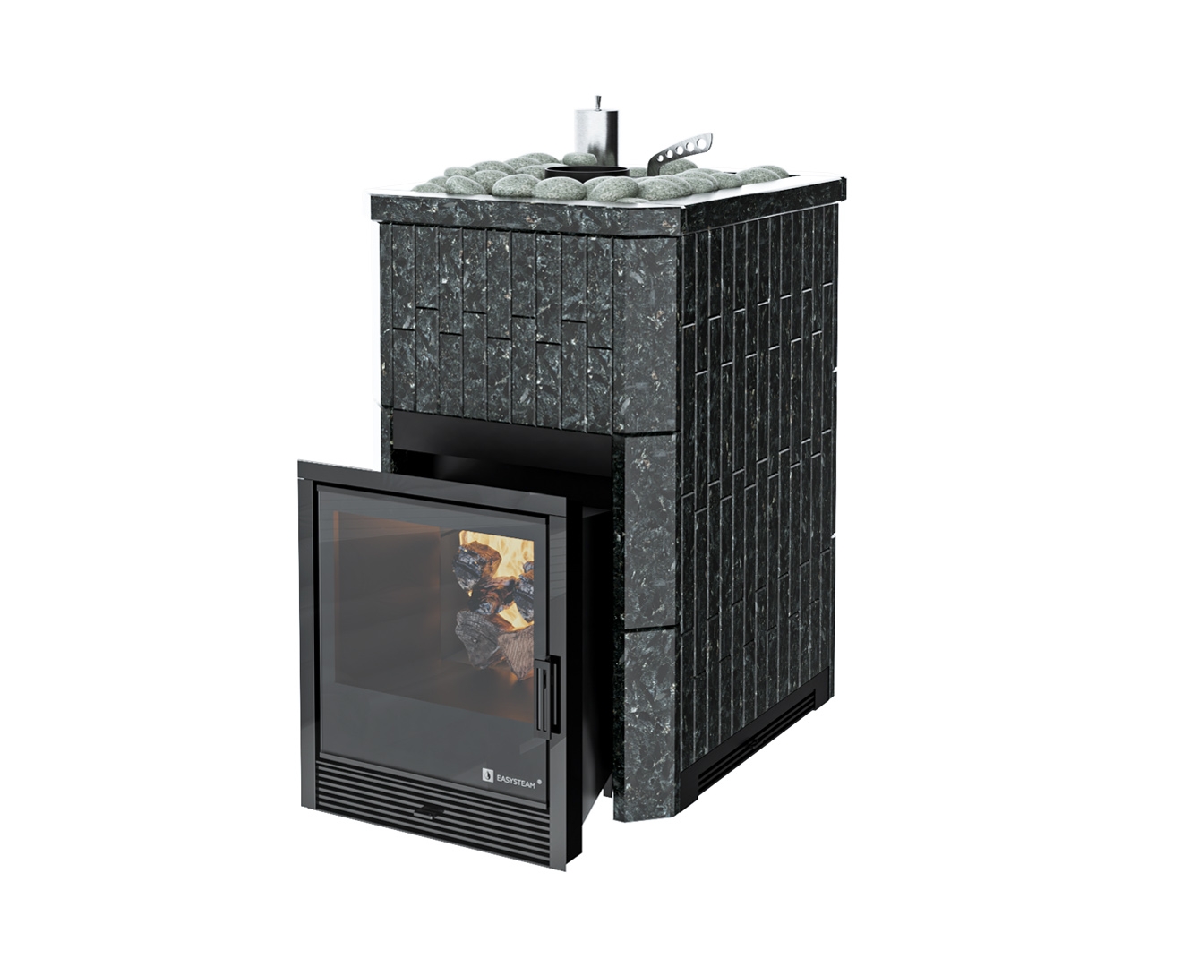 Печь для бани из стали AISI 430 с облицовкой из пироксенита Изистим Южная 9