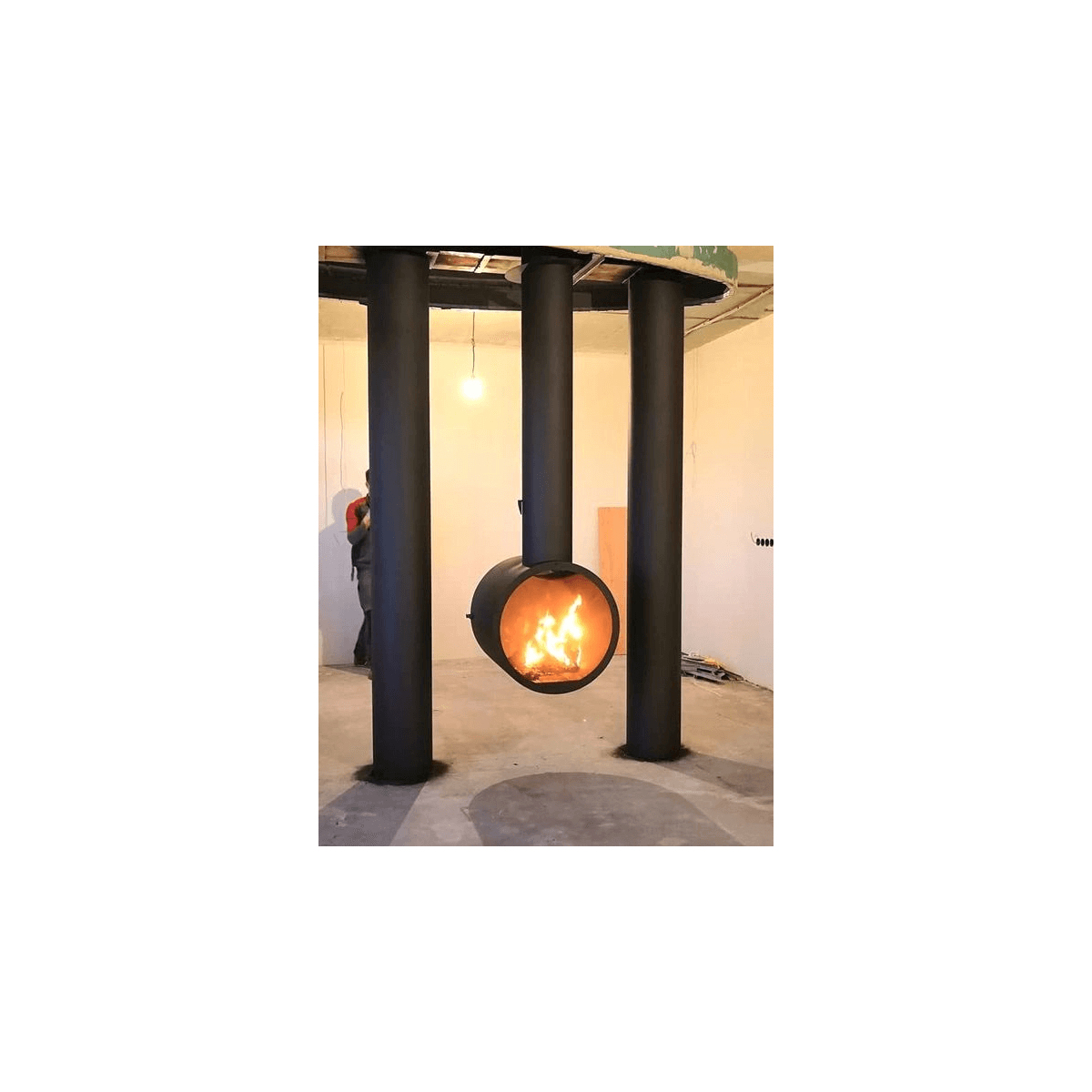 Камин двусторонний с защитными стёклами OpenFire Ring