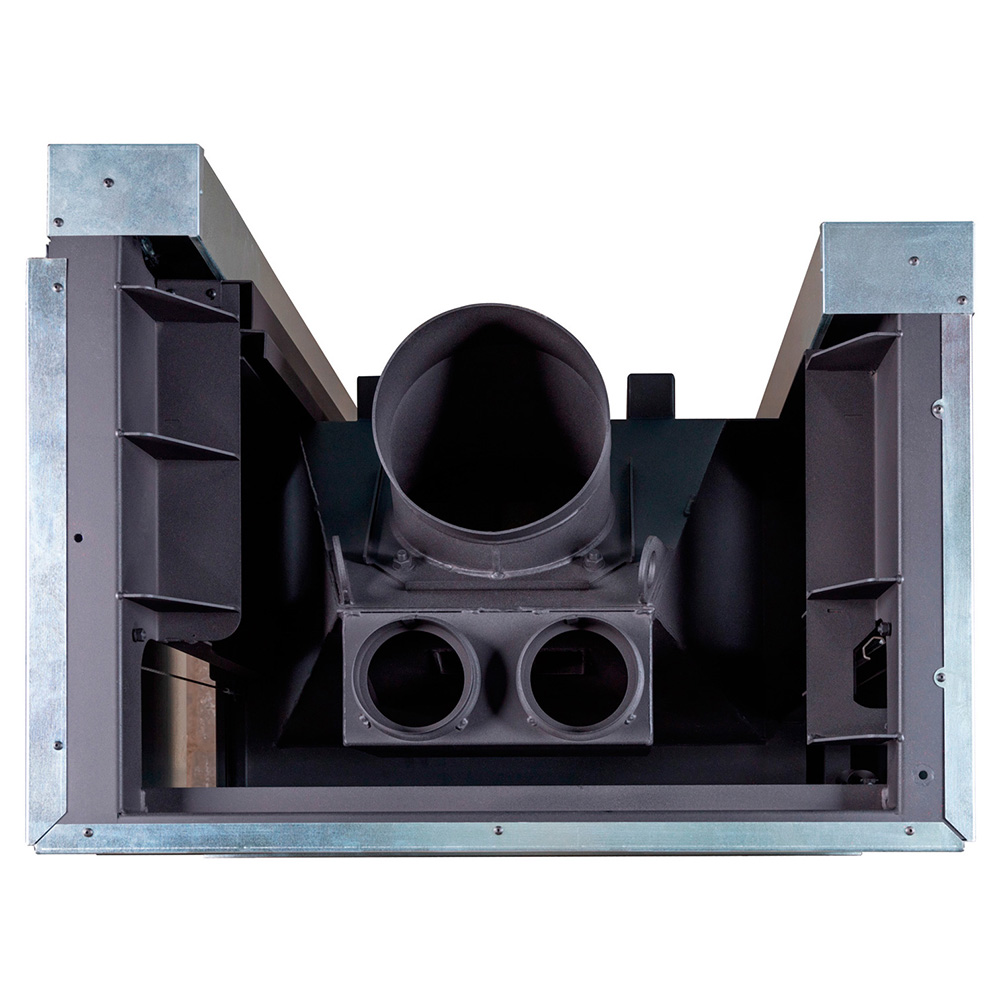 Каминная топка с угловым стеклом и подовым горением Экокамин Дельта 800LР