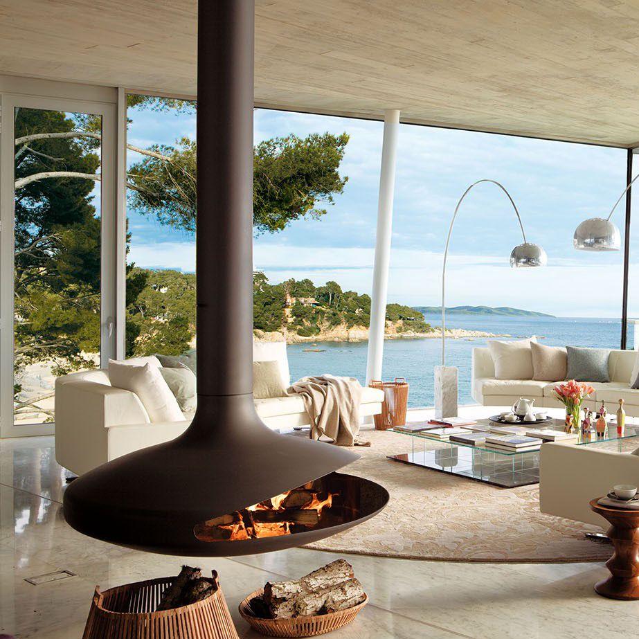 Дизайнерский подвесной камин черный Focus Gyrofocus купить в Санкт-Петербурге