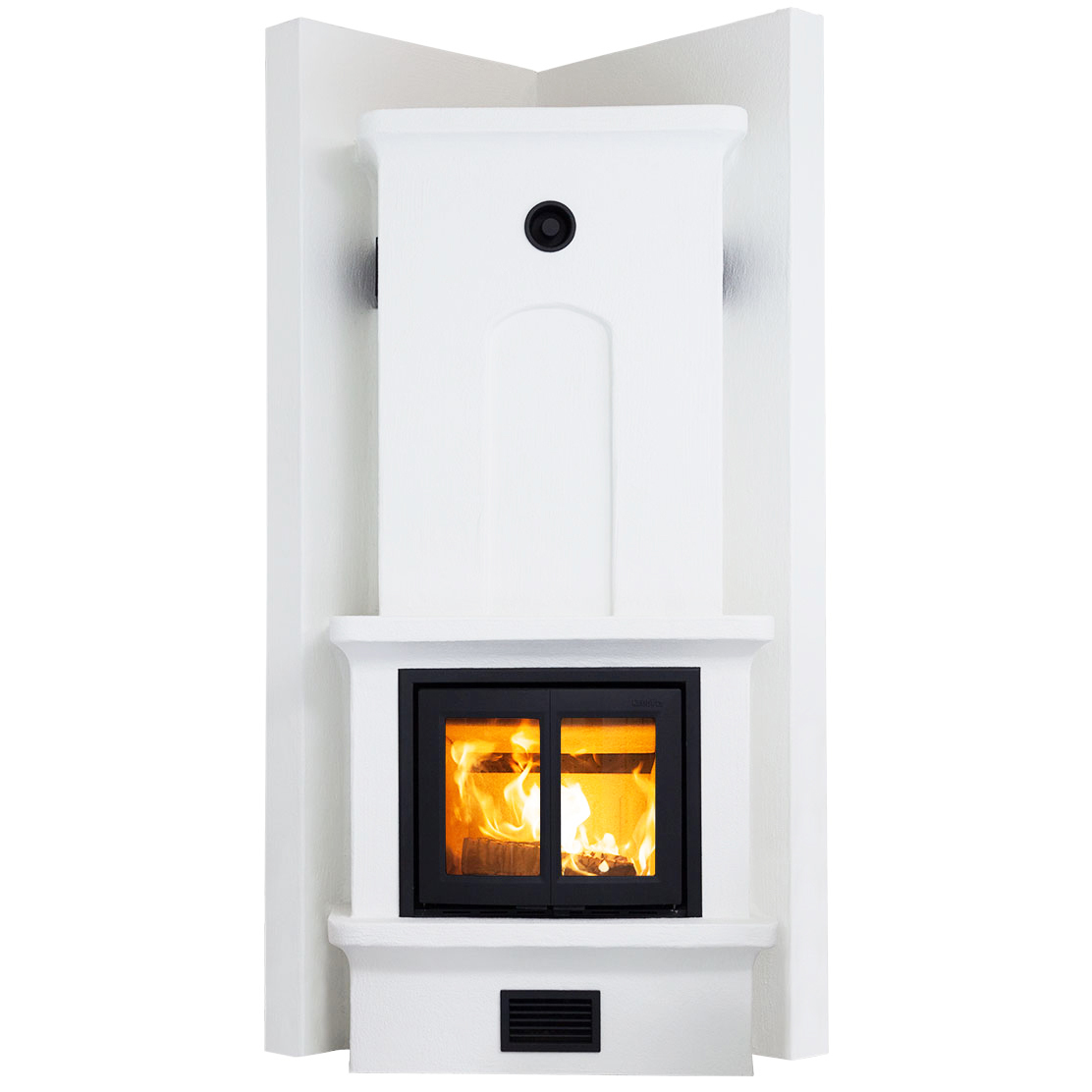 Печь-камин угловой с задним подключением дымохода и длительным горением Keddy K11 SK1001