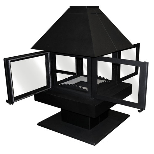 Камин островной с панорамным стеклом EcoKamin Эклипс 4D купить в Санкт-Петербурге