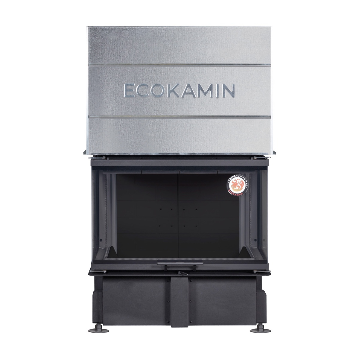 Каминная топка трехсторонняя с принтингом Экокамин Дельта 800PВV купить в Санкт-Петербурге