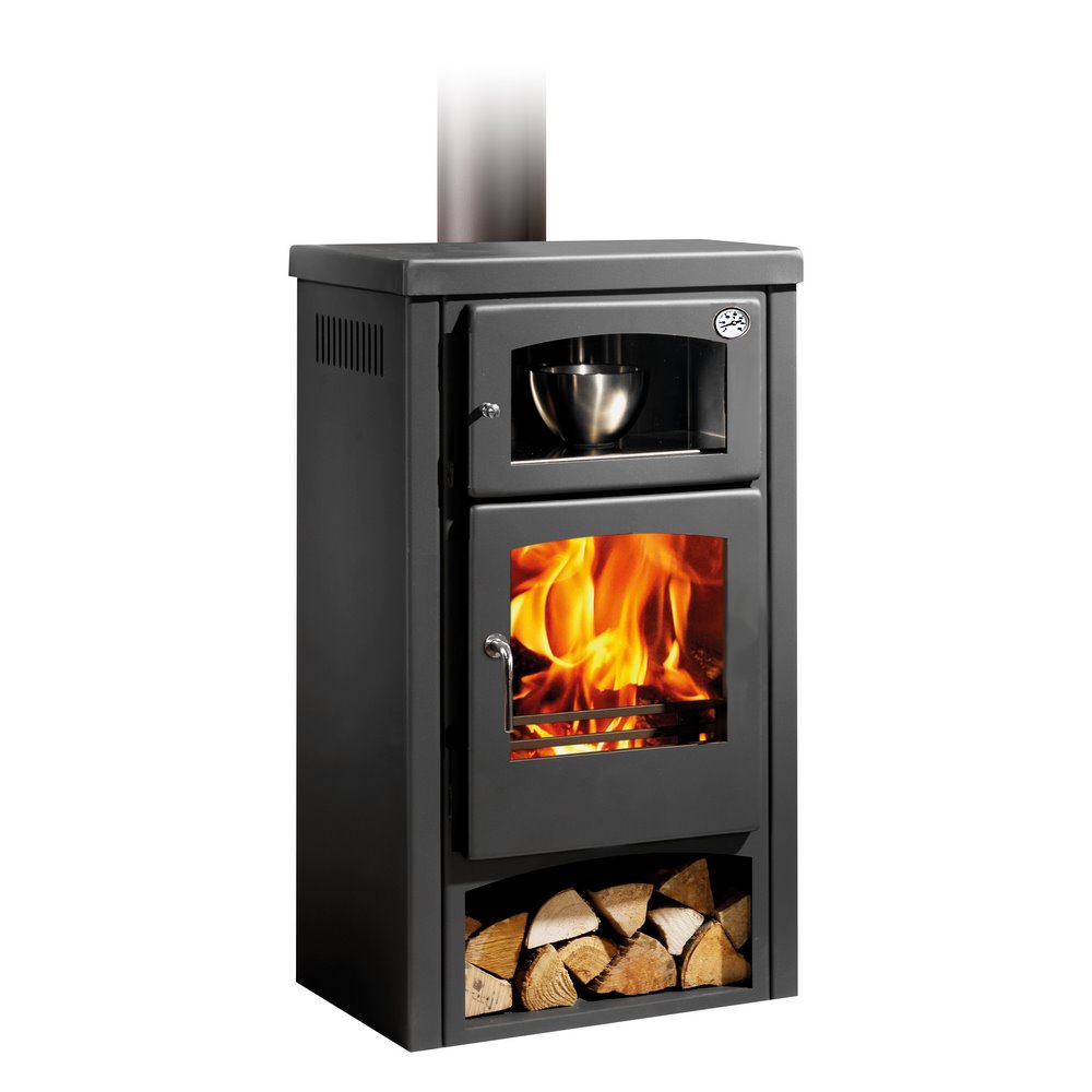 Печь-камин с духовкой и системой чистого стекла Panadero Milano Plus Ecodesign