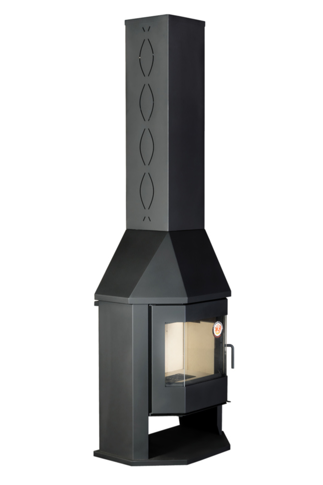 Камин пристенный черный Экокамин Мюнхен Гигант PKN194