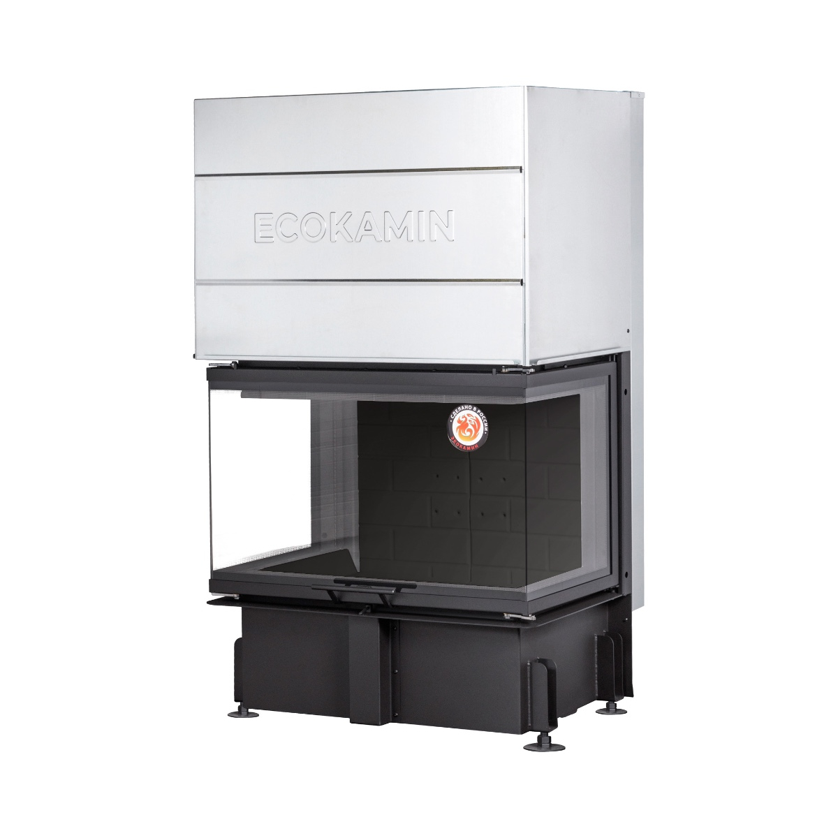 Каминная топка трехсторонняя с принтингом Экокамин Дельта 800PВV