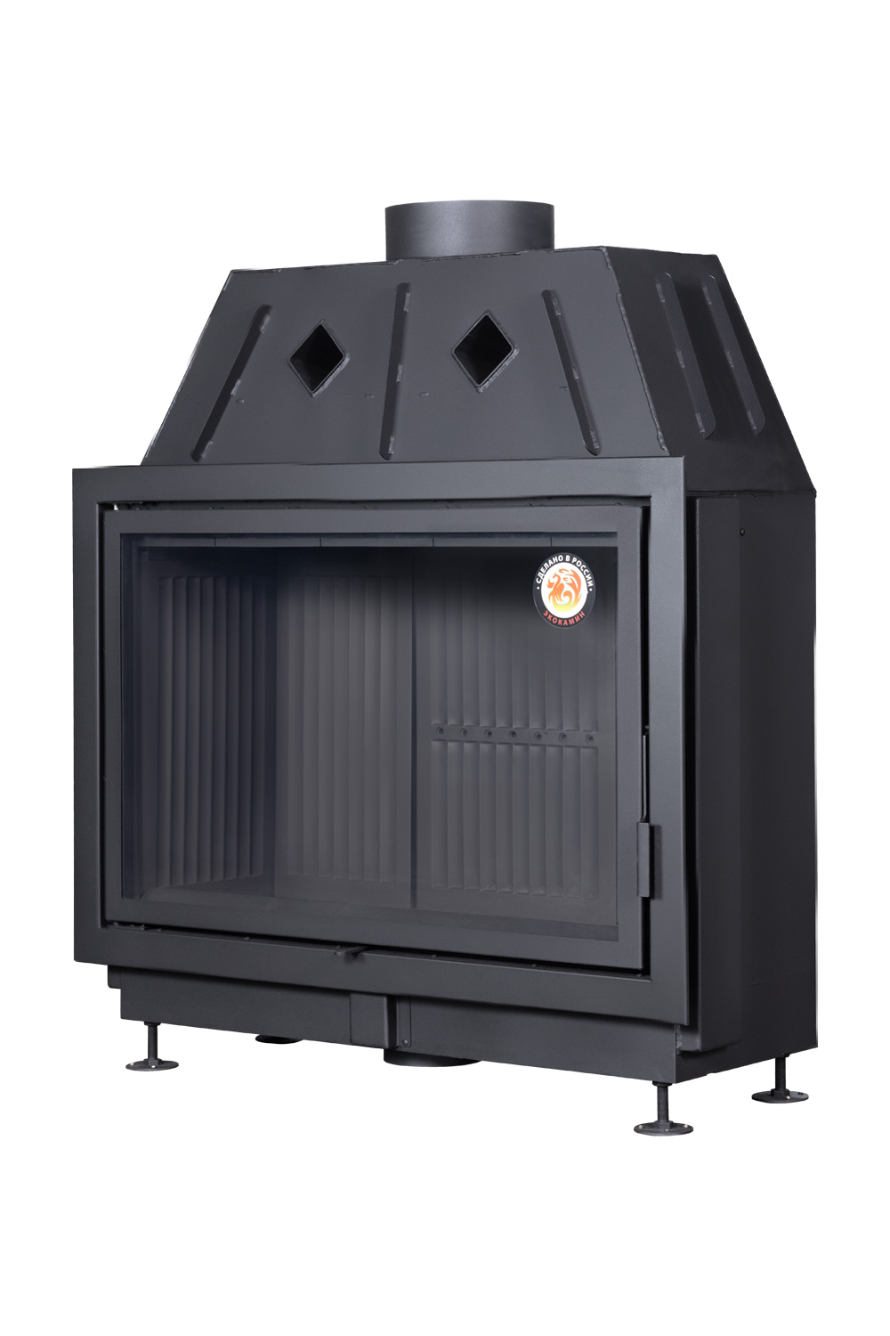 Каминная топка подовая черный шамот EcoKamin Альфа 1000B