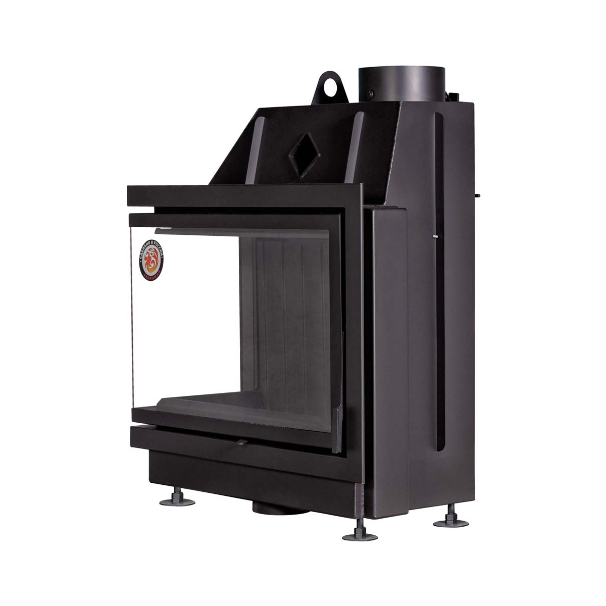 Каминная топка с двумя стеклами левая черный шамот EcoKamin Альфа 800LB