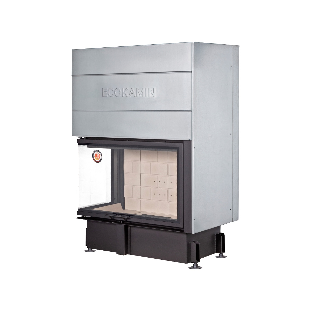 Каминная топка с двумя стеклами и принтингом EcoKamin Дельта 1000L