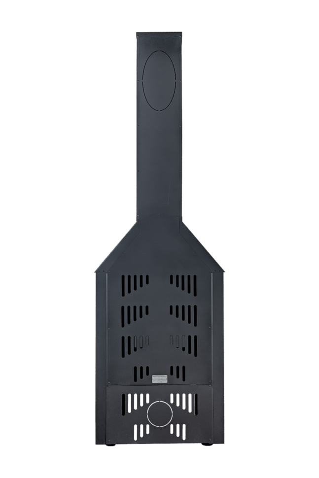 Камин пристенный с панорамным стеклом черный ЭкоКамин Прага PK001