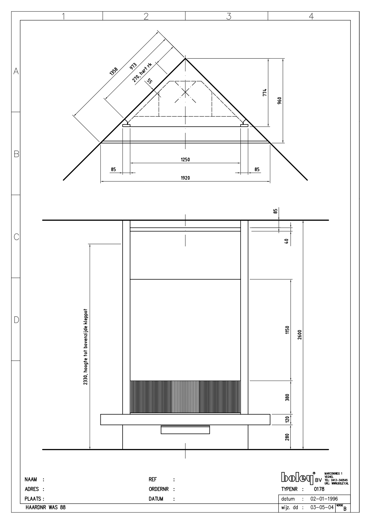 Газовый камин Boley 178