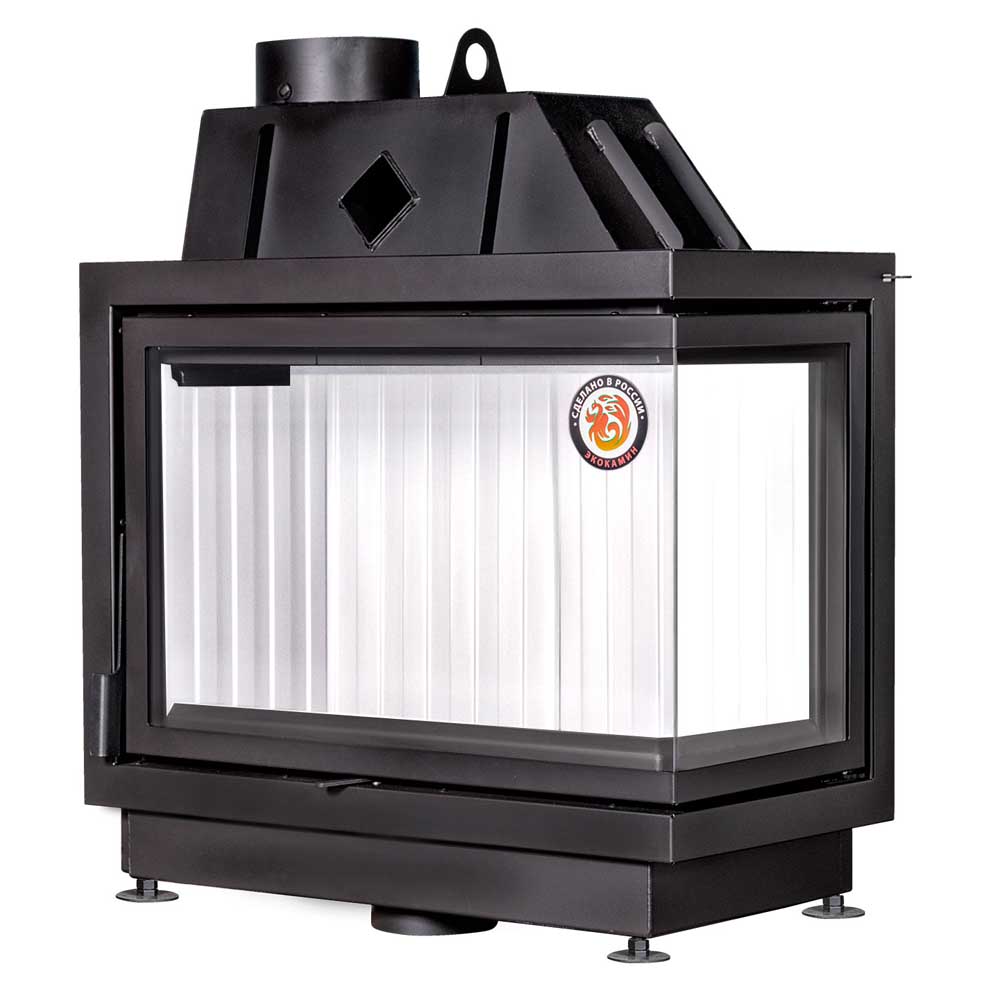 Каминная топка угловая с двумя стеклами EcoKamin Альфа 800R