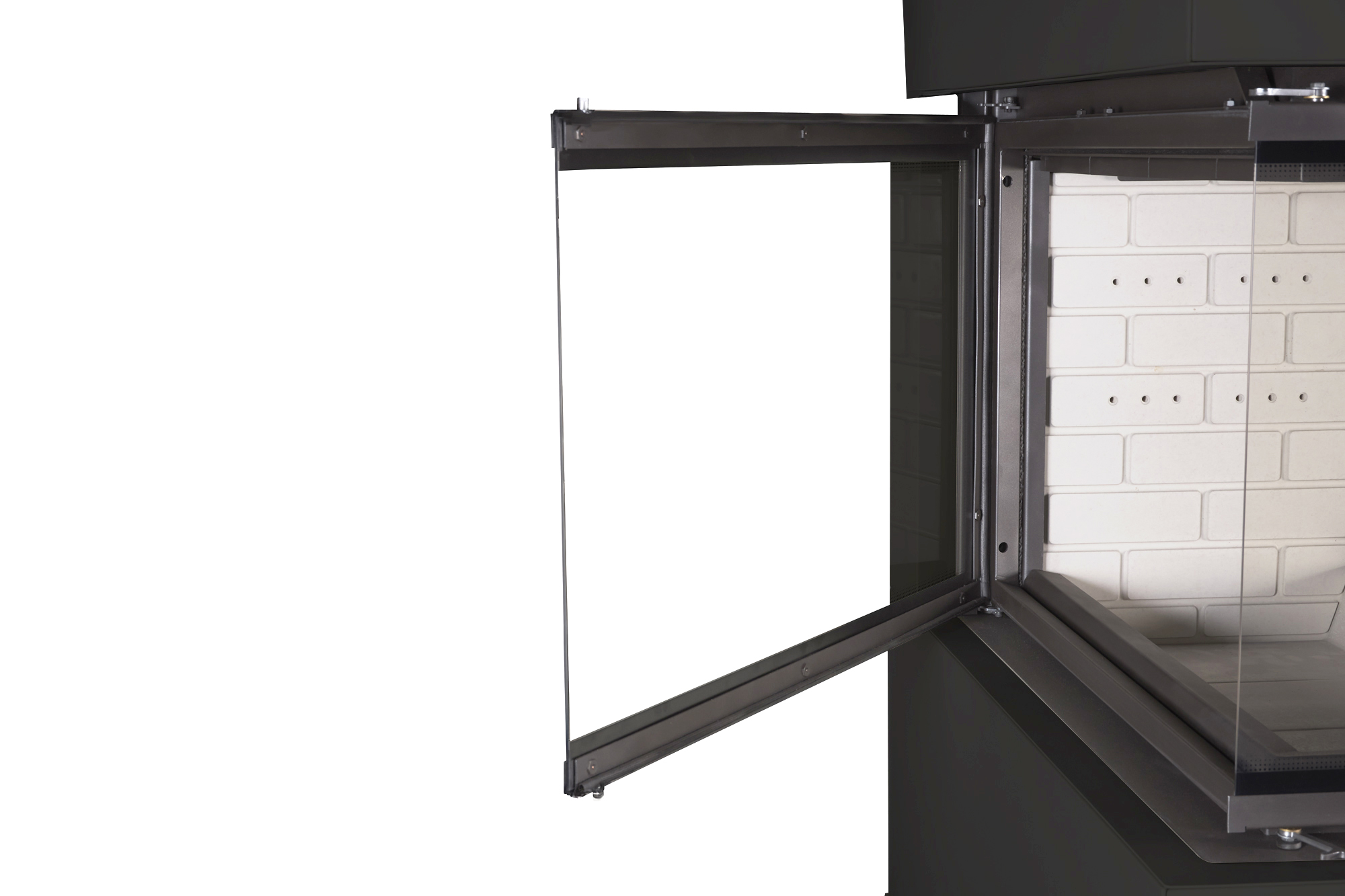 Камин пристенный черный с белым шамотом EcoKamin Родос 900 KRN900BW