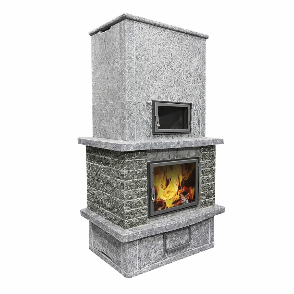 Теплонакопительная печь-камин Kallio 25/2130 D SA с облицовкой Talkorus купить в Санкт-Петербурге