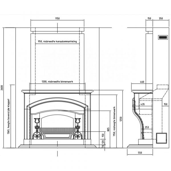 Газовый камин классический Boley Classic 8 Schijndel