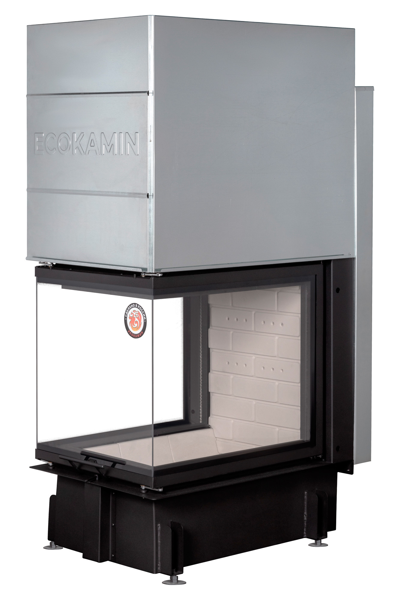 Каминная топка три стекла подовое горение Экокамин Дельта 700P купить в Санкт-Петербурге