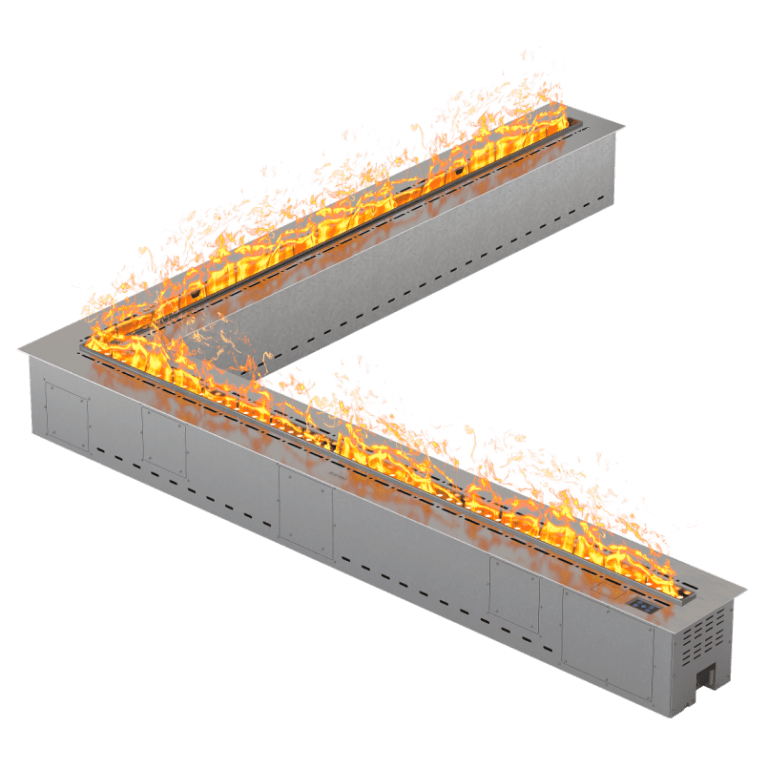 Паровой угловой камин Airtone VEPO ANGLE 2000X2000 серебро