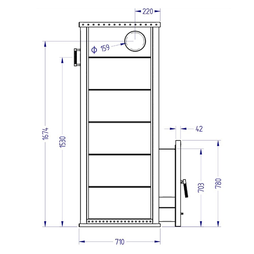 Печь для бани с облицовкой талькомагнезит и выносной топкой Klover KLV RT 50-RV 310S