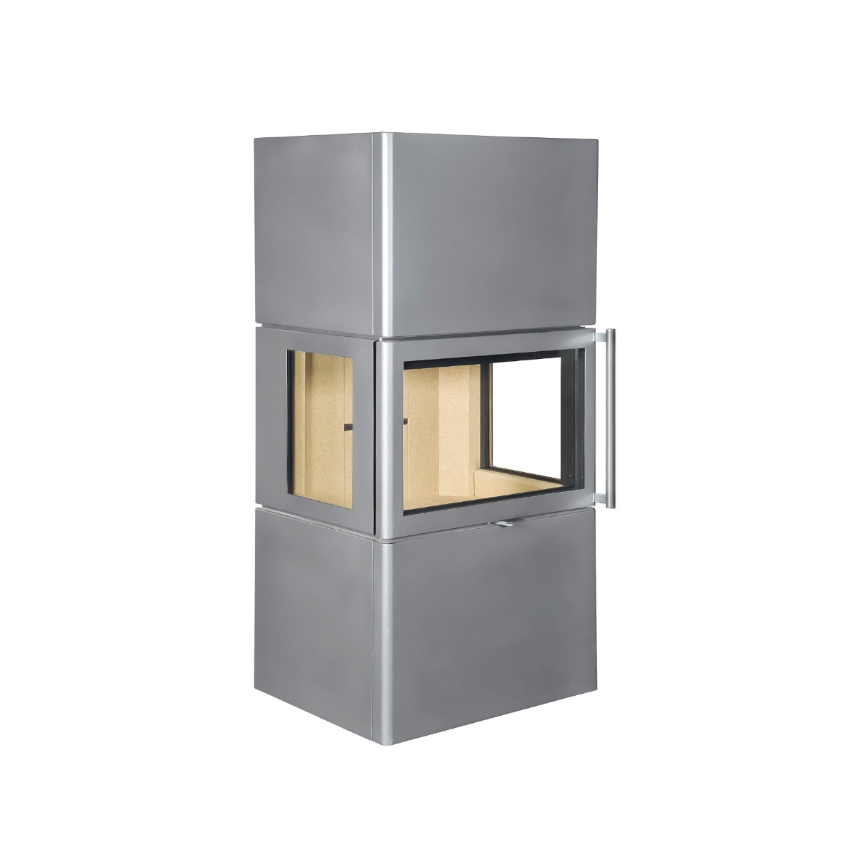 Камин пристенный графит с системой чистого стекла Экокамин Крит KKG004