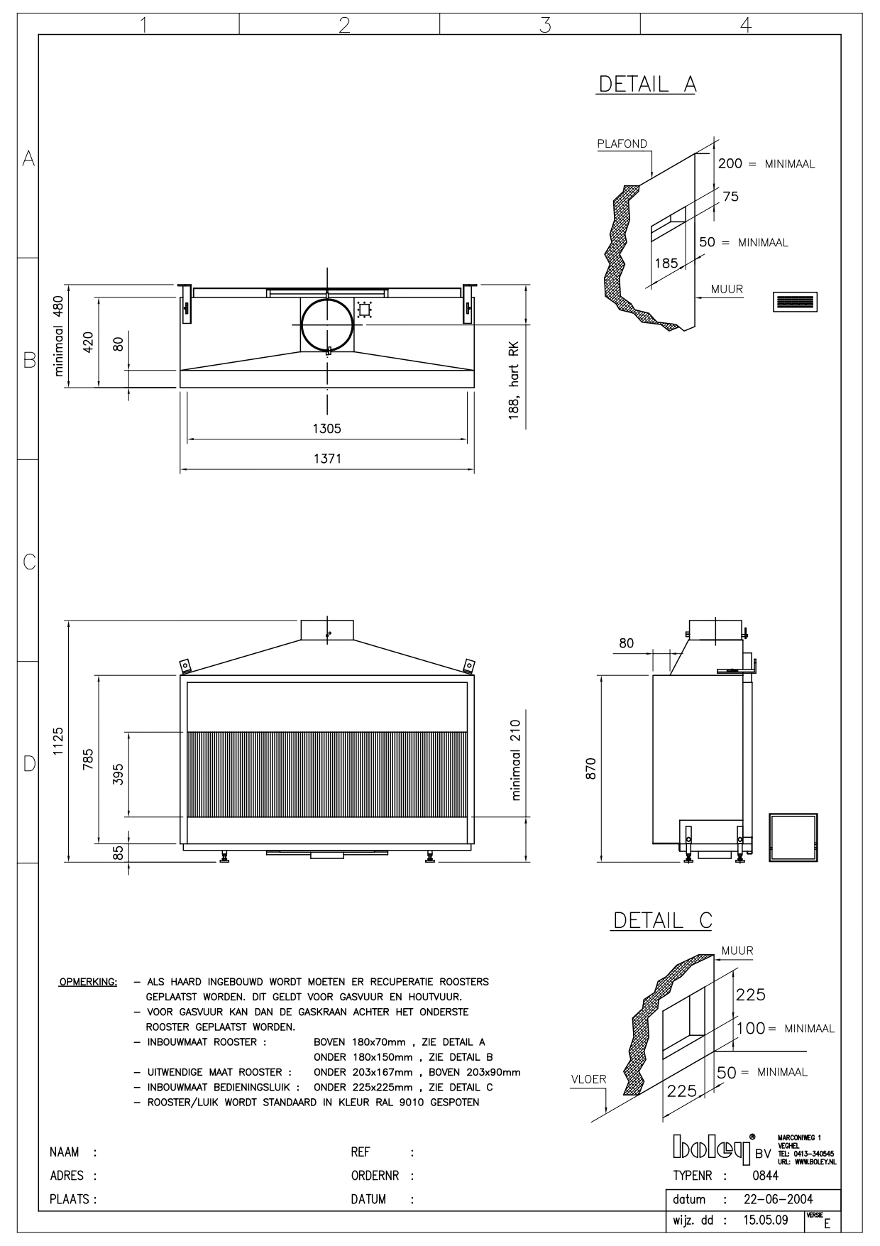 Камин стальной встраиваемый Boley 844