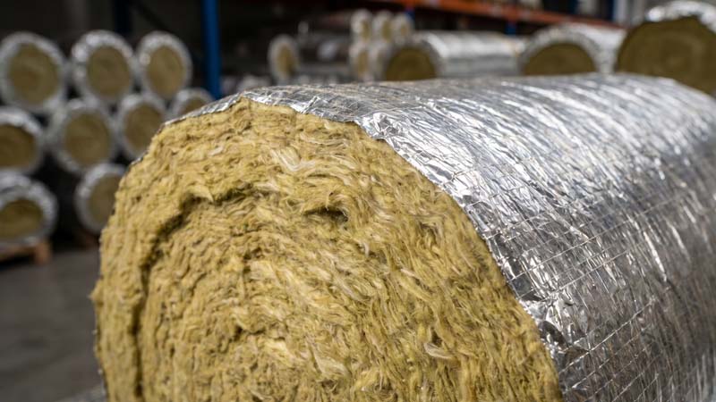 Теплоизоляционная базальтовая вата с фольгированным покрытием в рулоне