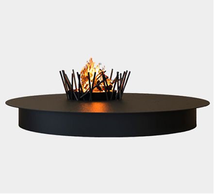 Ландшафтный камин черный для сада на дровах из стали Traforart ICONIC BASIC