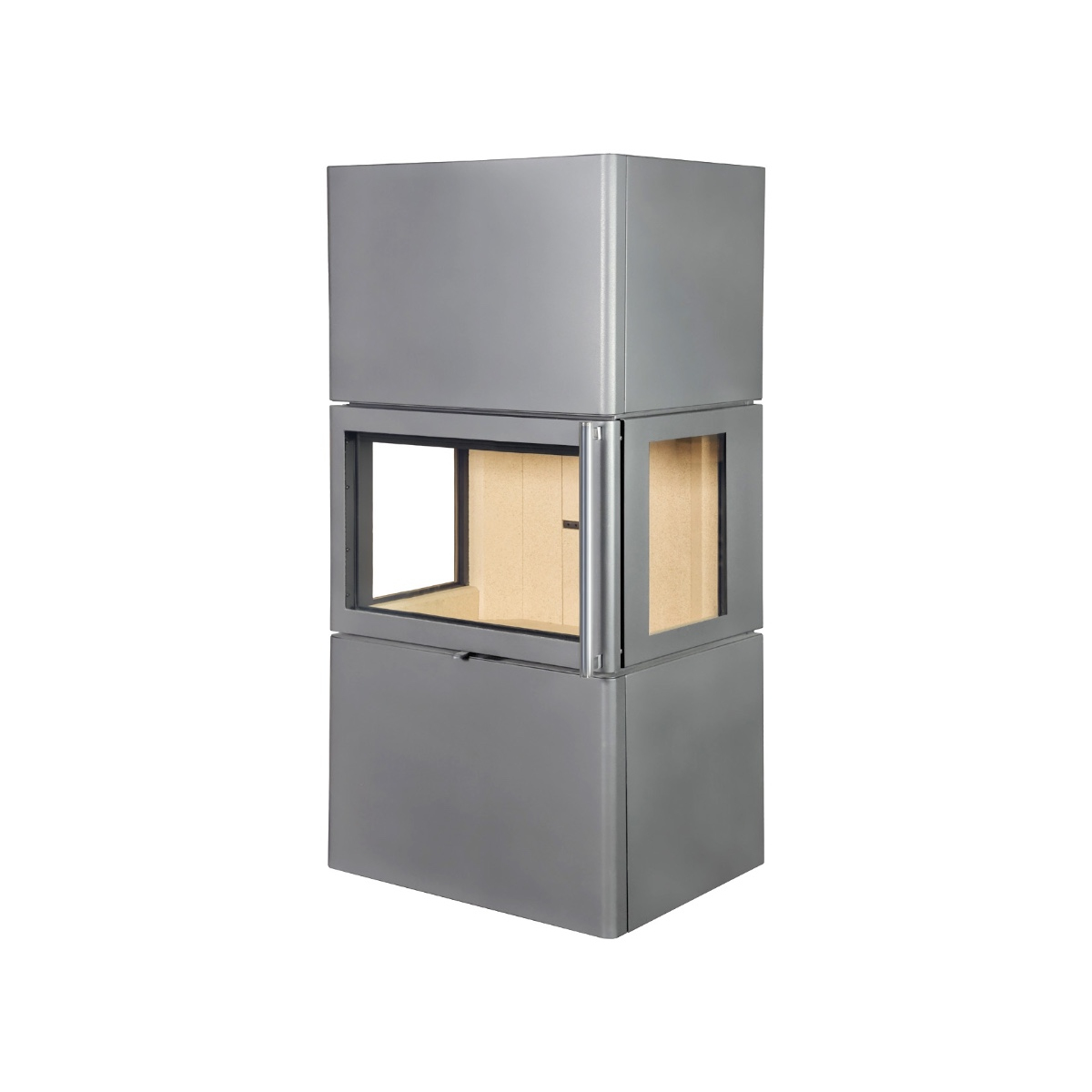 Камин пристенный графит с системой чистого стекла Экокамин Крит KKG004