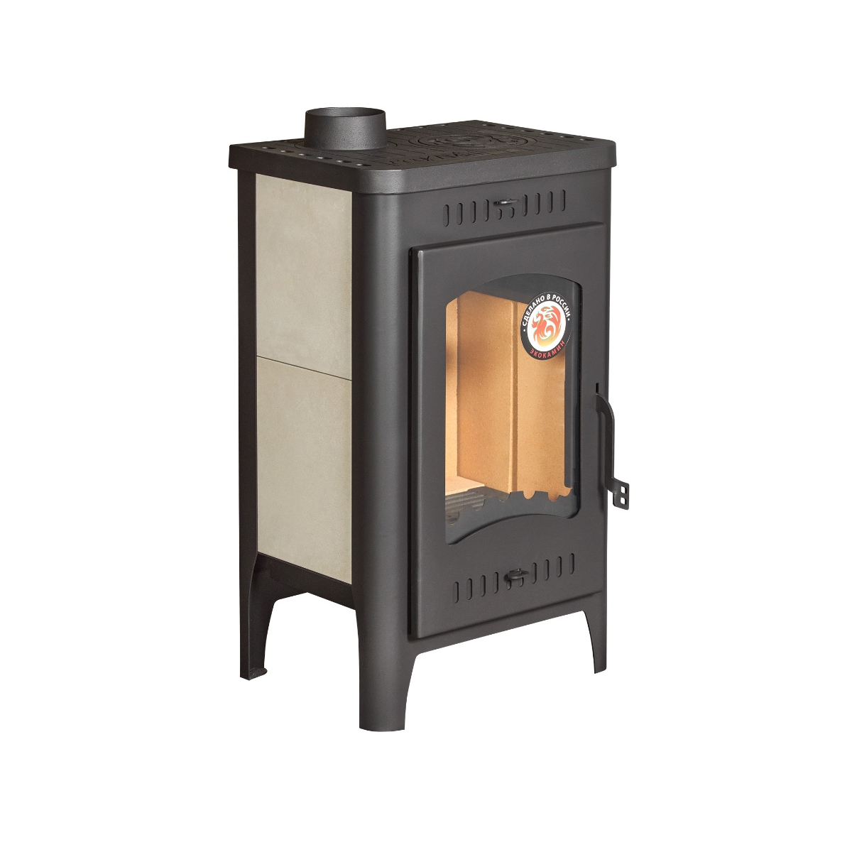 Печь-камин пристенный с плитой Экокамин Бавария Оптима РК049