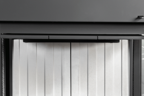 Камин пристенный трехсторонний черный Экокамин Мадрид KM203