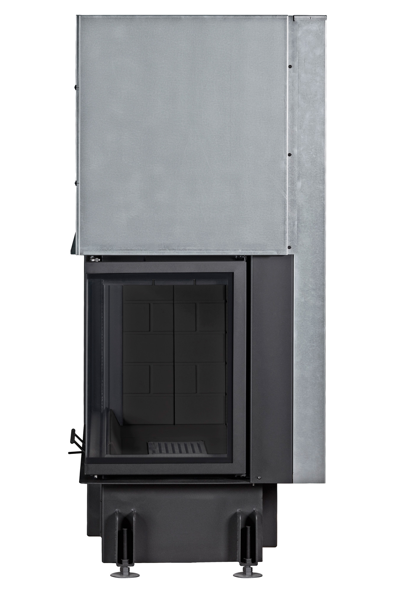 Каминная топка с двумя стеклами и черным шамотом Экокамин Дельта 1000RB