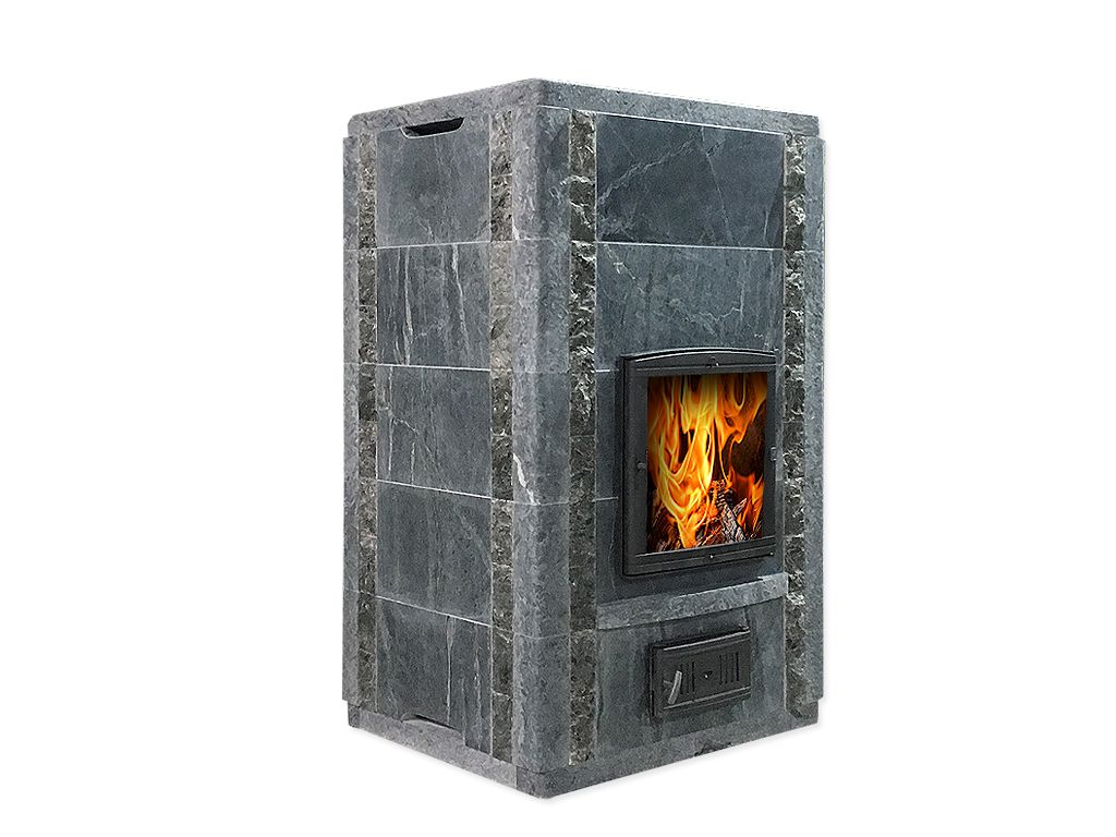 Печь-камин теплонакопительная пристенная с облицовкой из талькомагнезита Talkorus Nasto TS-1570 -2 R80