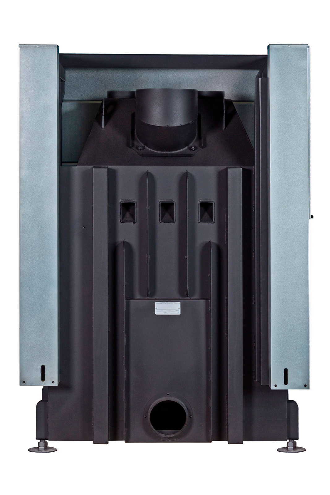 Каминная топка с двумя стеклами и черным шамотом EcoKamin Дельта 1000LB