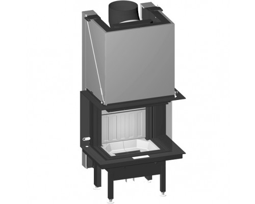 Каминная топка закрытая трехсторонняя с П-образным стеклом и подъемным механизмом Spartherm Premium A-3RL-60h