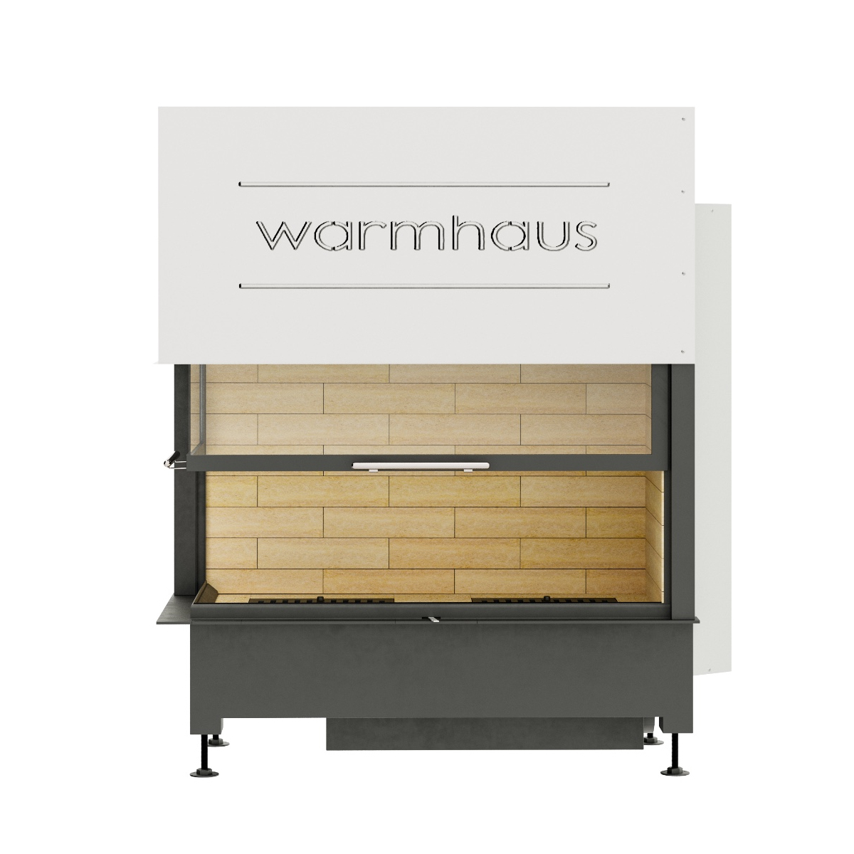 Каминная топка угловая с левым Г-образным стеклом и шамотной футеровкой Warmhaus KANT L 100/57h
