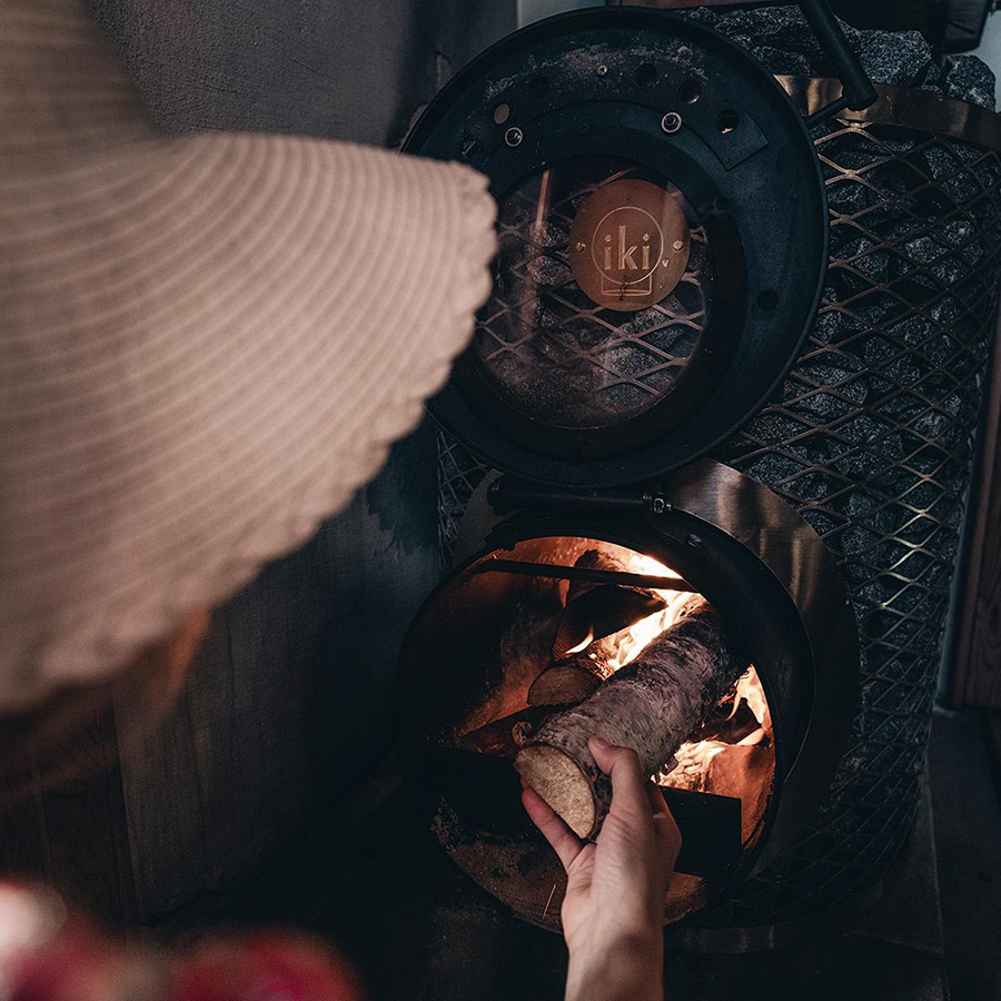 Печь для сауны дровяная со стеклянной дверцей IKI Loyly jr 134