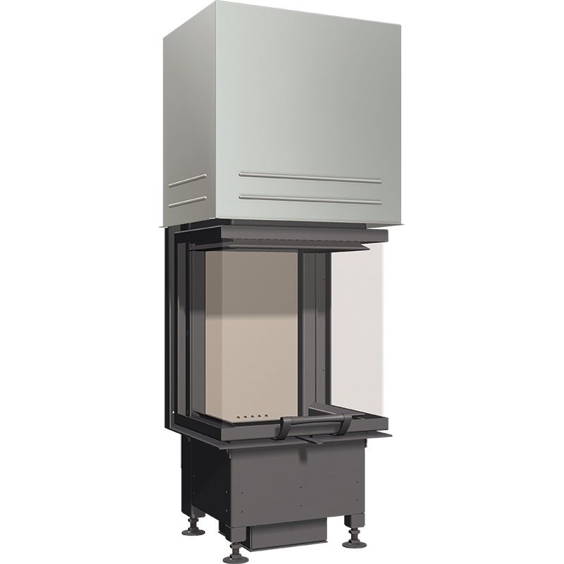 Каминная топка трехсторонняя с подъемным стеклом и системой чистого стекла Schmid Ekko U