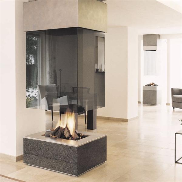 Дровяной камин центральный с трехсторонним стеклом Boley 73BR купить в Санкт-Петербурге