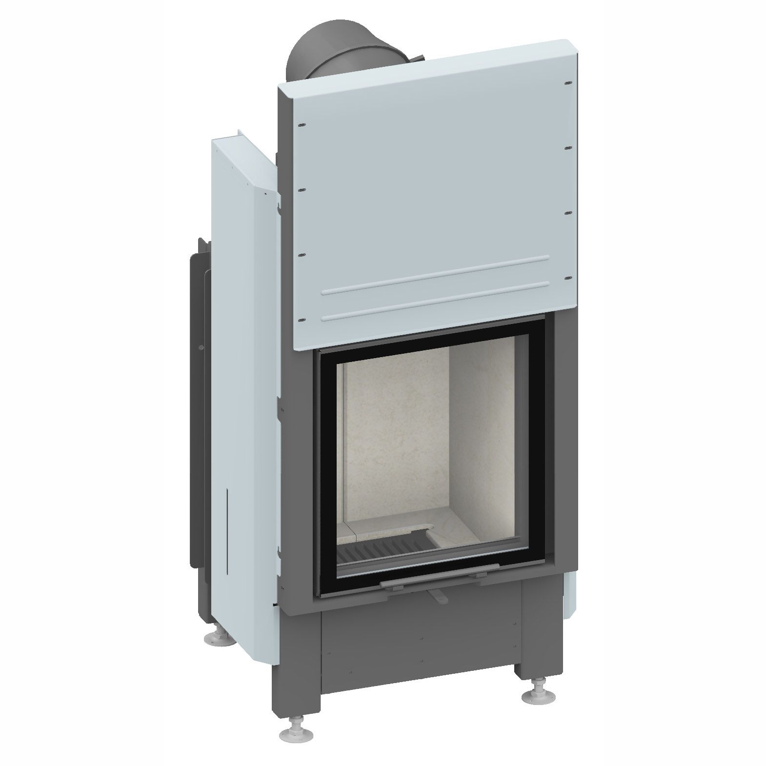 Каминная топка с прямым стеклом и подъемной дверцей Schmid Lina 4551h