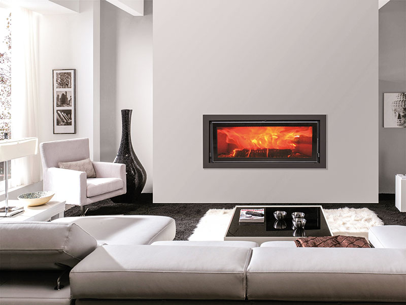 Каминная топка дровяная с системой чистого стекла и вермикулитовой футеровкой Panadero C-101-S EcoDesign