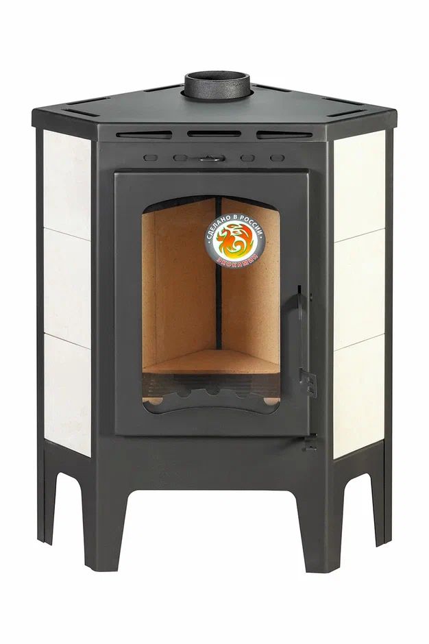 Печь-камин угловая с плитой Экокамин Бавария PK166M