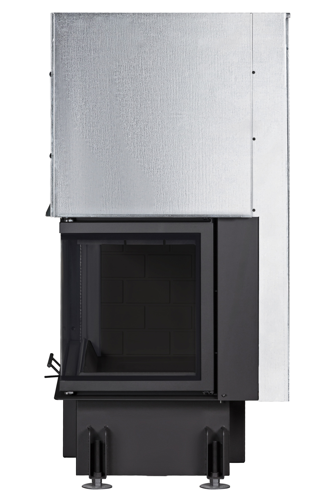 Каминная топка угловая с двумя стеклами Экокамин Дельта 800RB