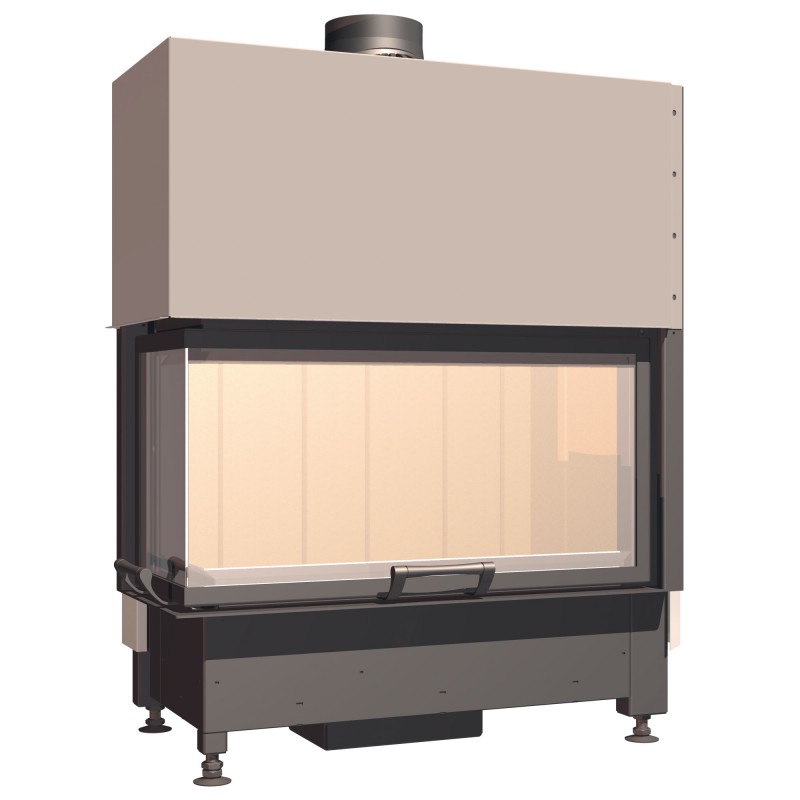 Каминная топка угловая с Г-образным стеклом и подъемным механизмом дверцы Schmid Ekko L 84