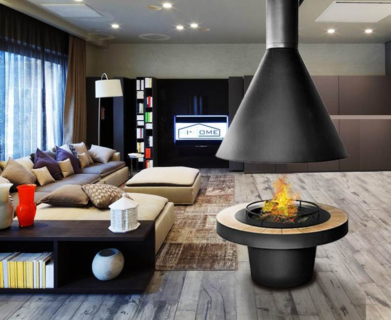 Островной камин OpenFire SEUS с конической тумбой