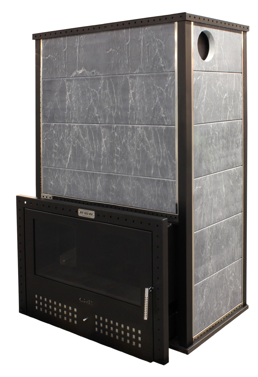 Печь для бани дровяная с облицовкой талькомагнезит Klover KLV RT 100-RV